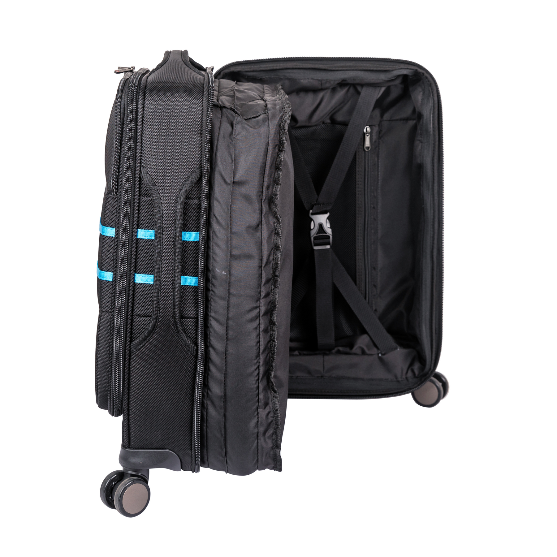 Flipside expandable fabric divider moved toward one side